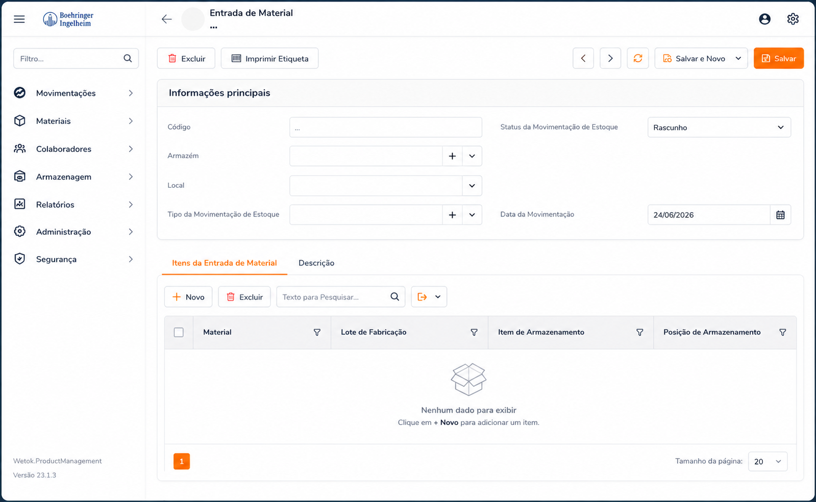 Visual da plataforma SAAR Boehringer Ingelheim